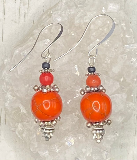 FORTUNE TELLER BY THE SEA CORAL EARRINGS