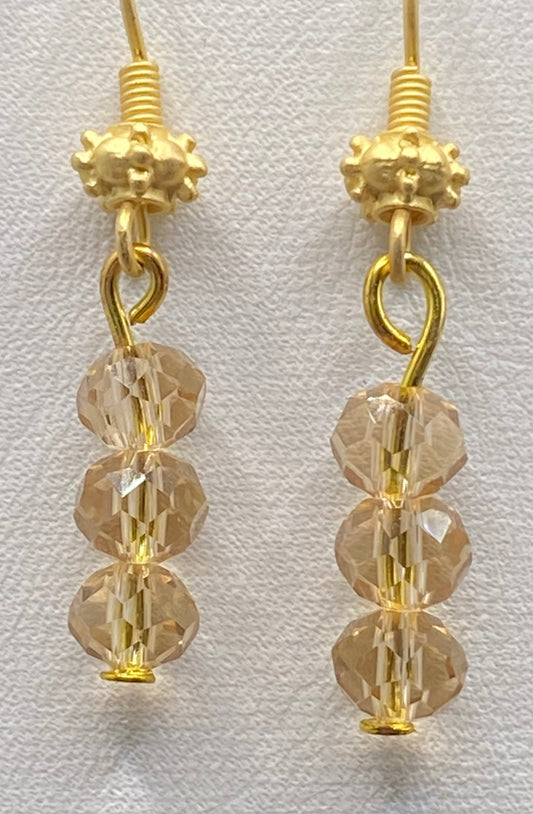CHAMPAGNE CRYSTAL STARSHINE EARRINGS