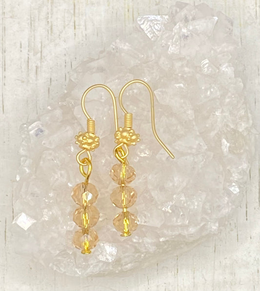 CHAMPAGNE CRYSTAL STARSHINE EARRINGS