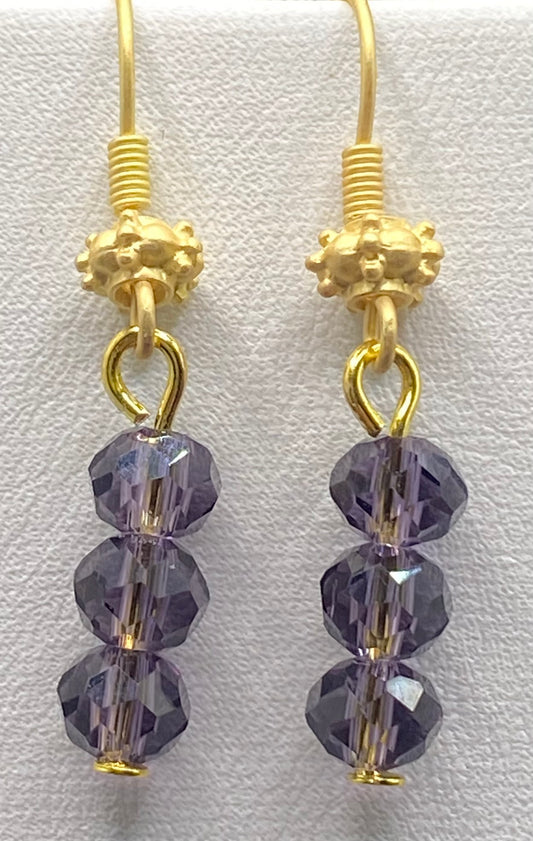 AMETHYST CRYSTAL STARSHINE EARRINGS