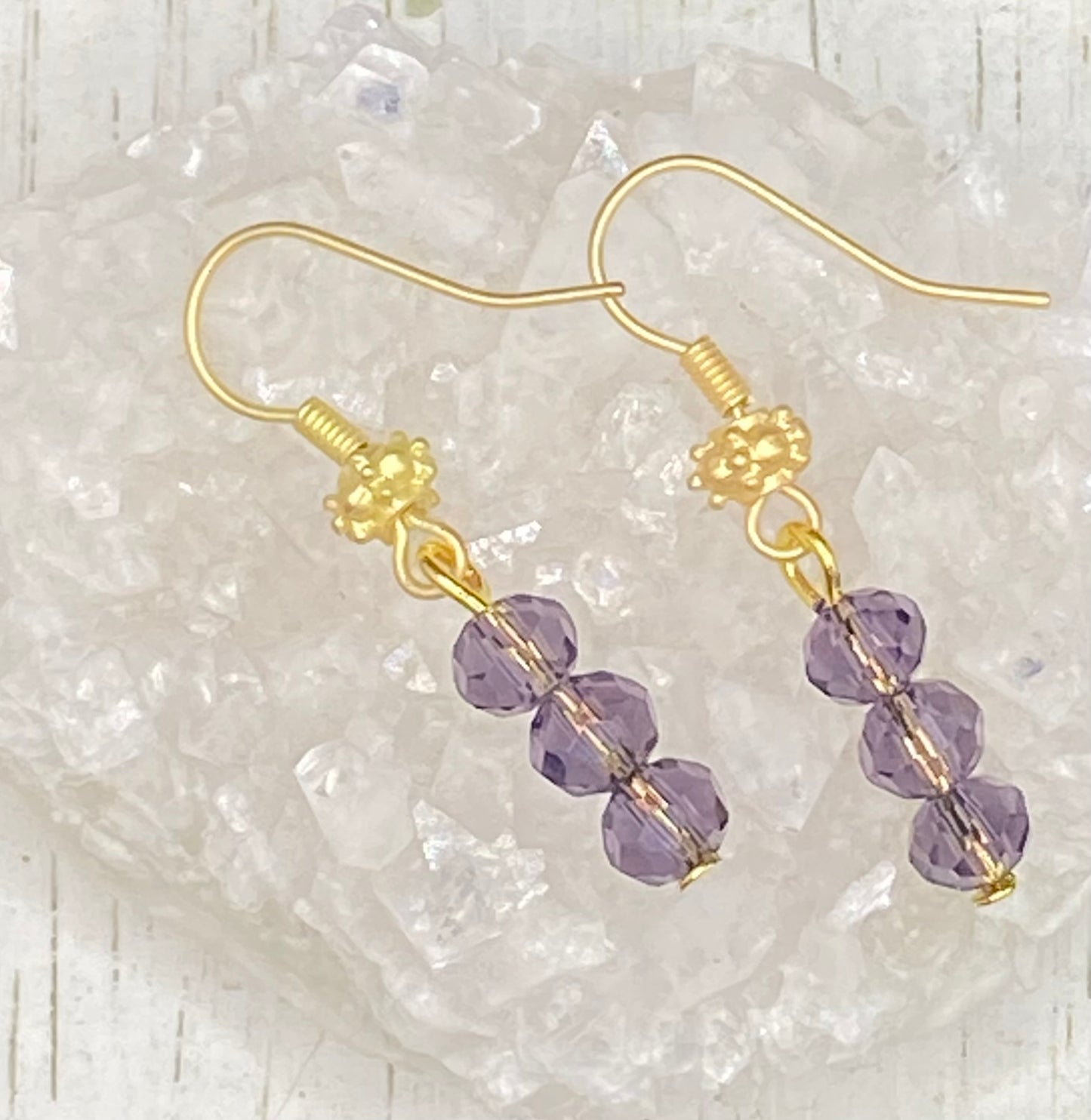 AMETHYST CRYSTAL STARSHINE EARRINGS