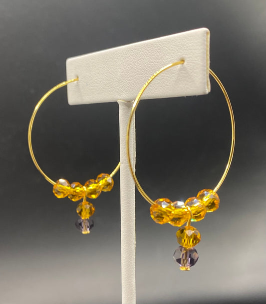 TOPAZ AND AMETHYST HOOP EARRINGS