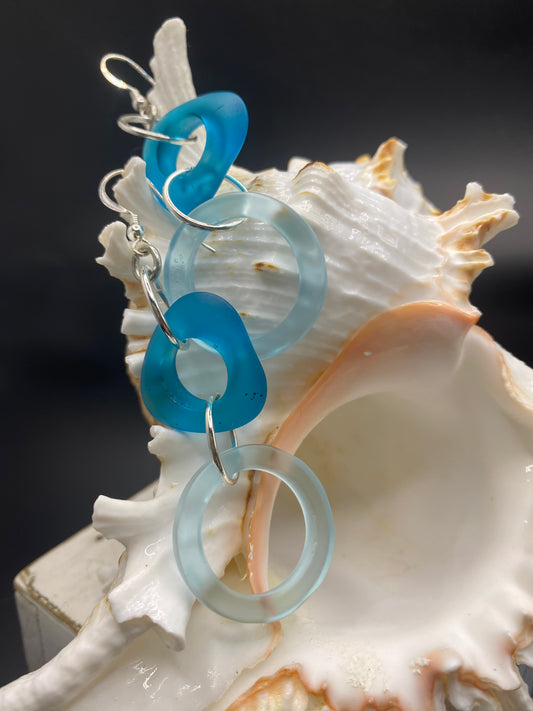 ONEIDA'S BEACH GLASS DANGLING EARRINGS