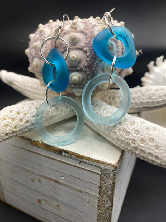 ONEIDA'S BEACH GLASS DANGLING EARRINGS