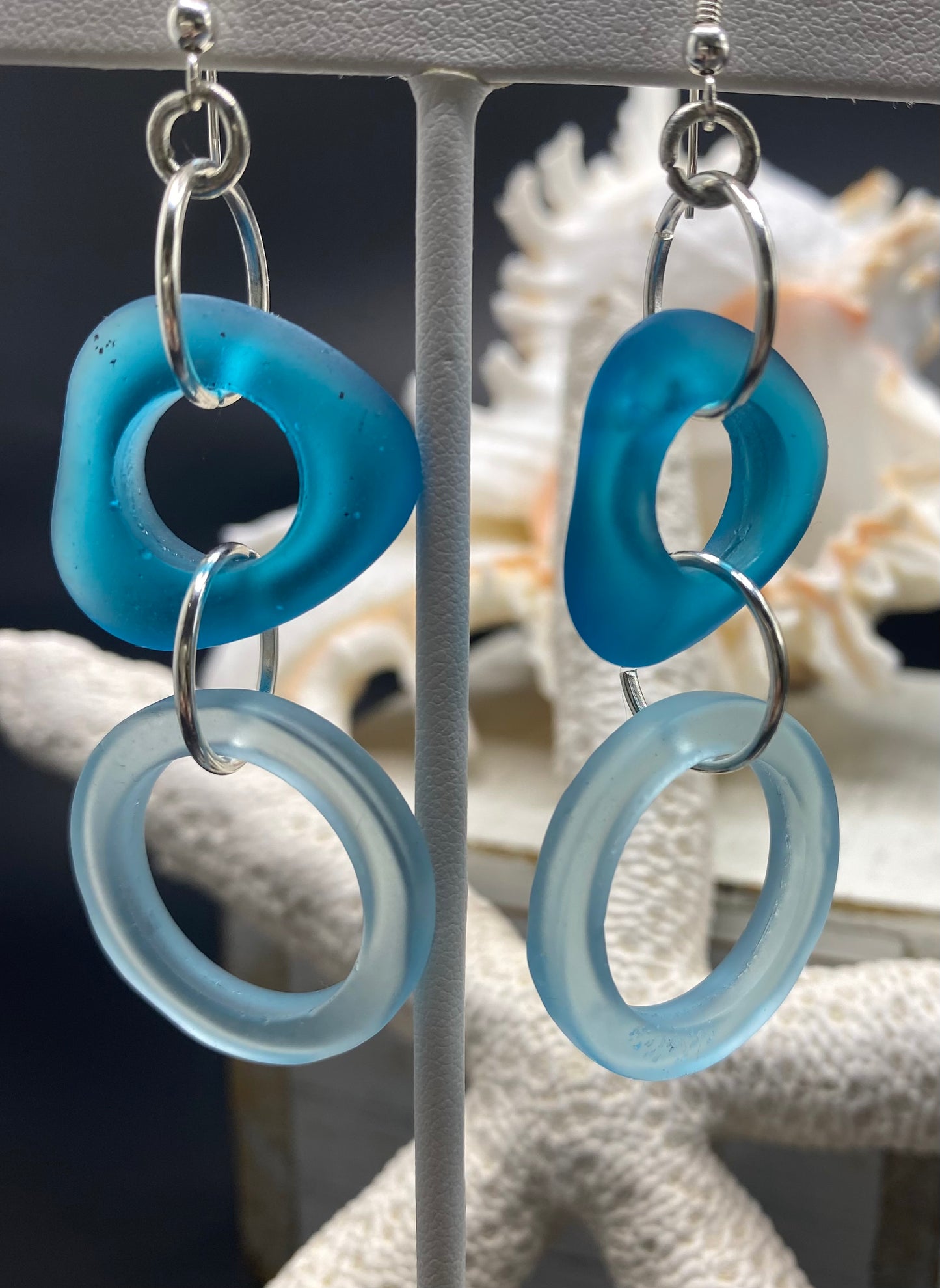 ONEIDA'S BEACH GLASS DANGLING EARRINGS