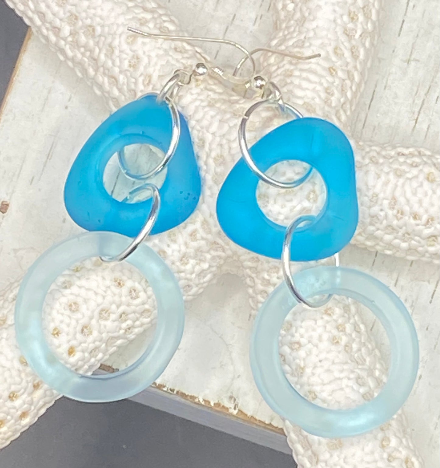 ONEIDA'S BEACH GLASS DANGLING EARRINGS