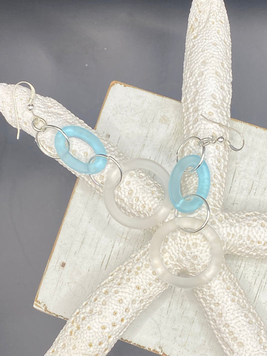 SUMMER HAVEN'S SEA GLASS DANGLING EARRINGS