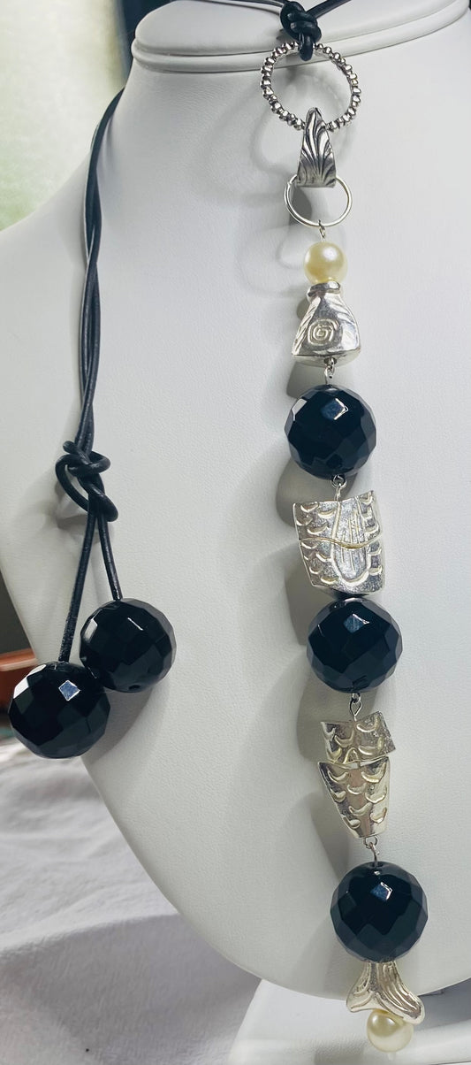 FISHING FOR LOVE: A CHARMS FOR AN EASY LIFE NECKLACE - Silver