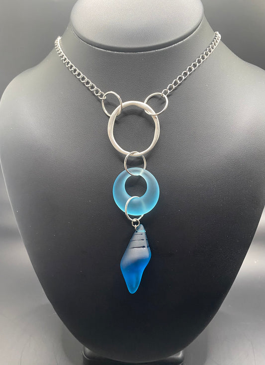 THE BLUE CONCH SEA GLASS NECKLACE