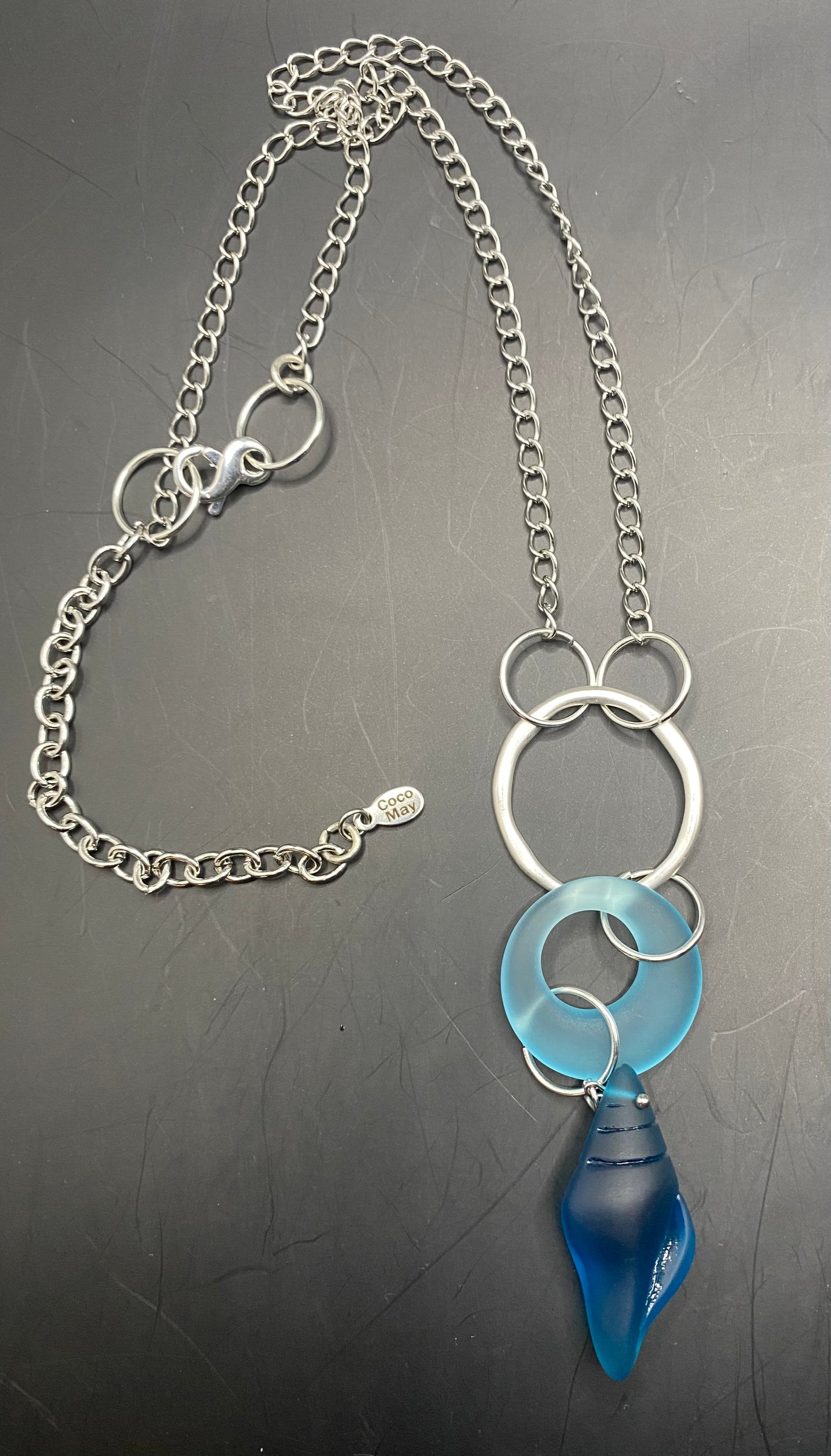 THE BLUE CONCH SEA GLASS NECKLACE