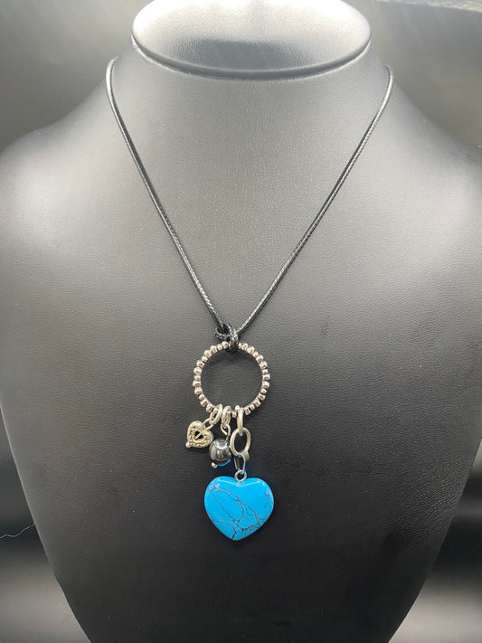 TWO HEARTS TURQUOISE NECKLACE