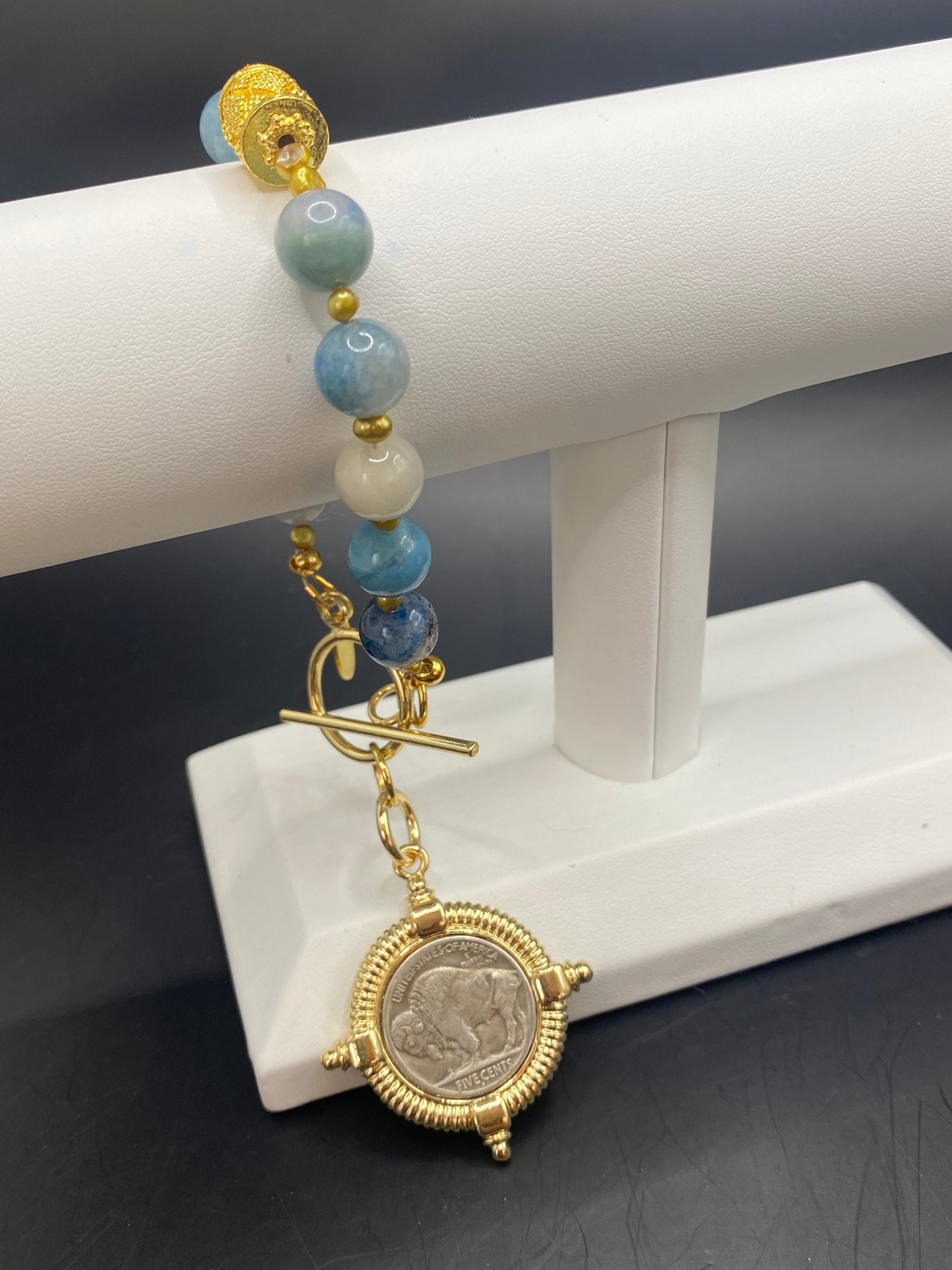 BUFFALO NICKEL AND BIG BLUE SKY BRACELET
