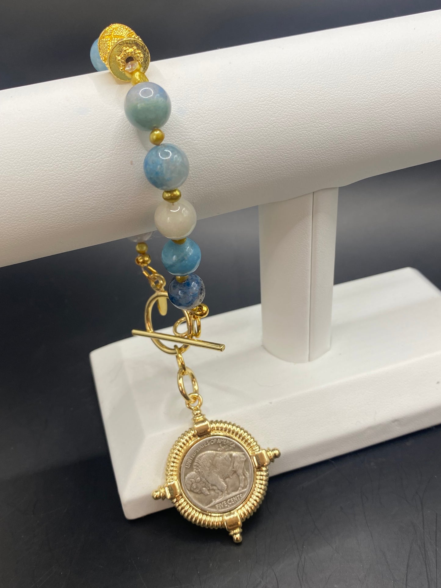 BUFFALO NICKEL AND BIG BLUE SKY BRACELET