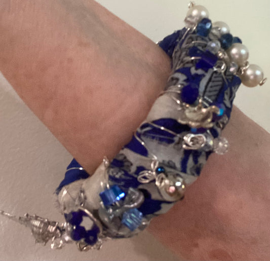 OCEAN BLUE - A SILK ROAD BANGLE - ONE OF A KIND