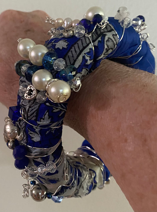 OCEAN BLUE - A SILK ROAD BANGLE - ONE OF A KIND