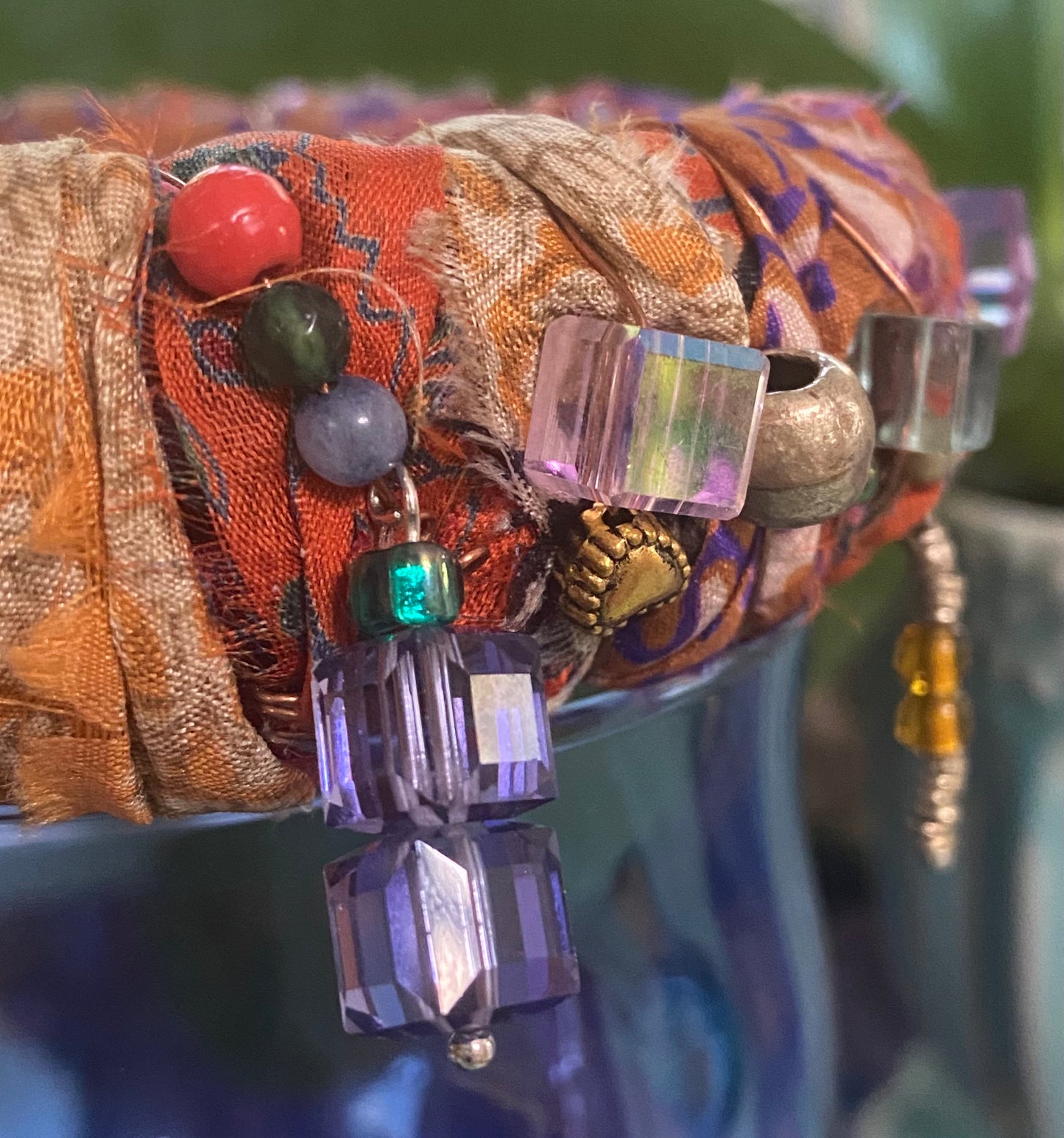 MARIGOLD & CINNAMON SUNRISE- A SILK ROAD BANGLE - ONE OF A KIND