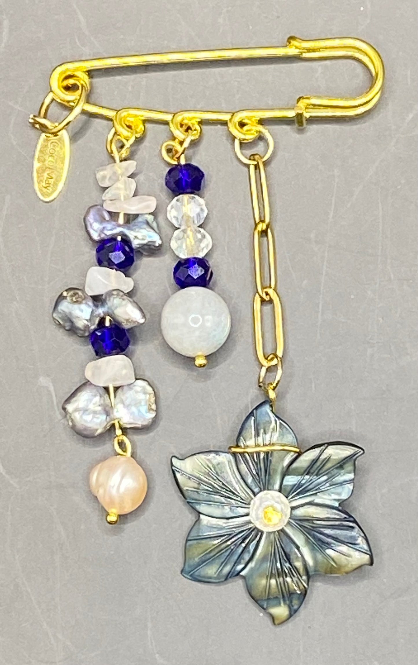 PEARL AND THE GREAT BLUE SEA BROOCH