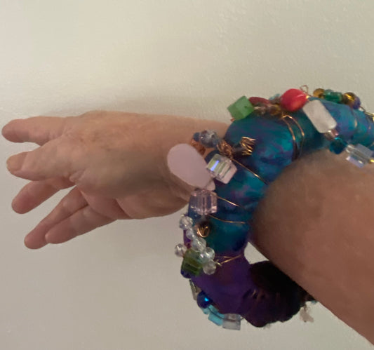 PEACOCK DREAMS - A SILK ROAD BANGLE - ONE OF A KIND