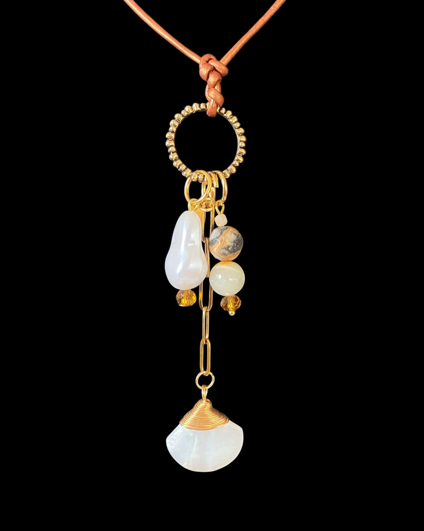 GOLDEN LIGHT--A CHARMS FOR THE EASY LIFE NECKLACE