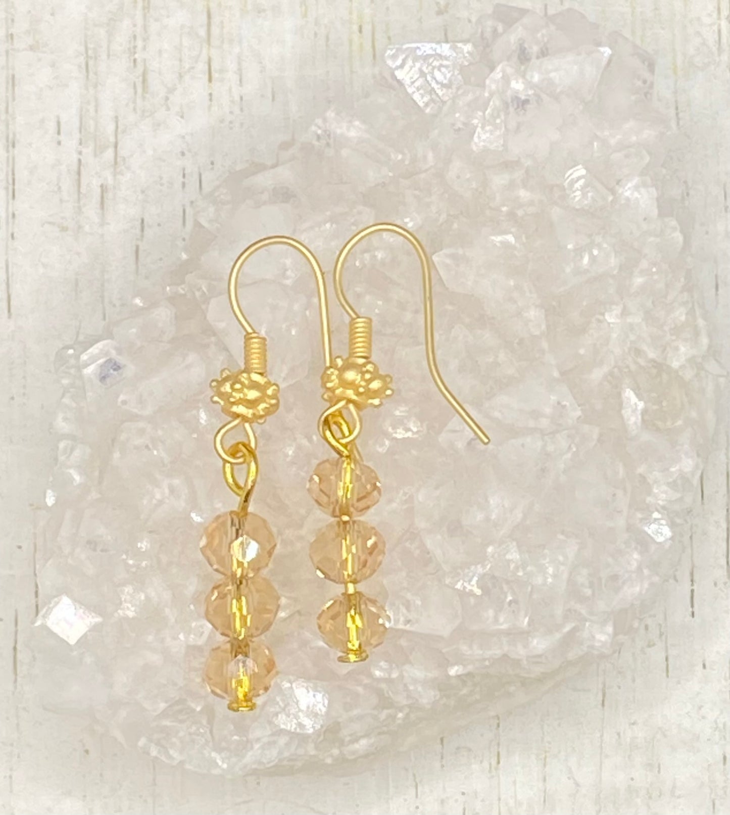 CHAMPAGNE CRYSTAL STARSHINE EARRINGS
