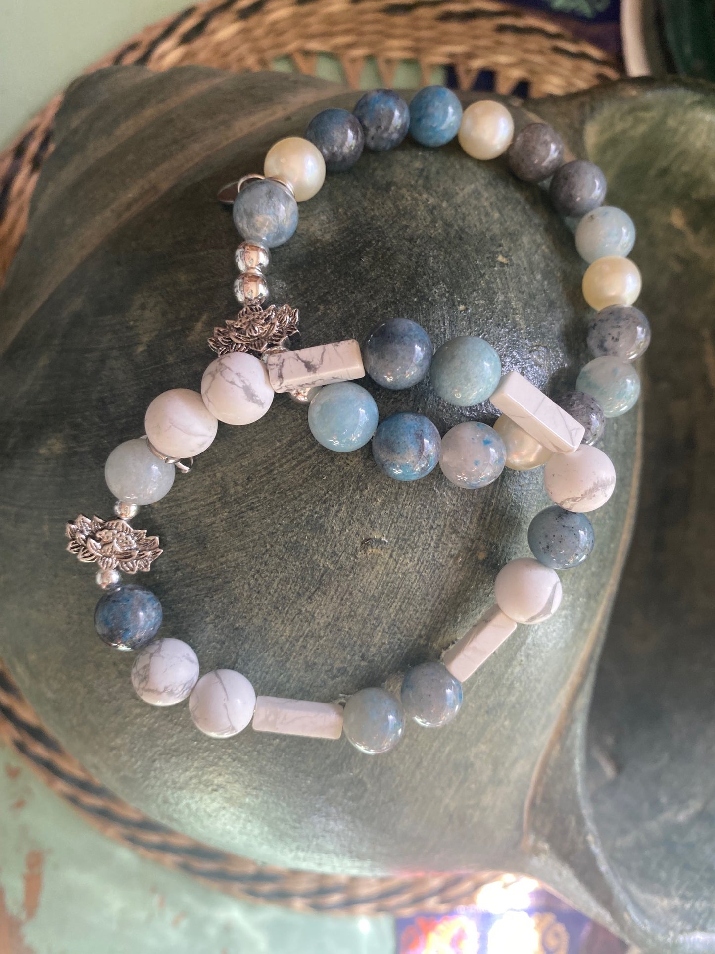 Lotus Amid Sky and Snow Bracelet