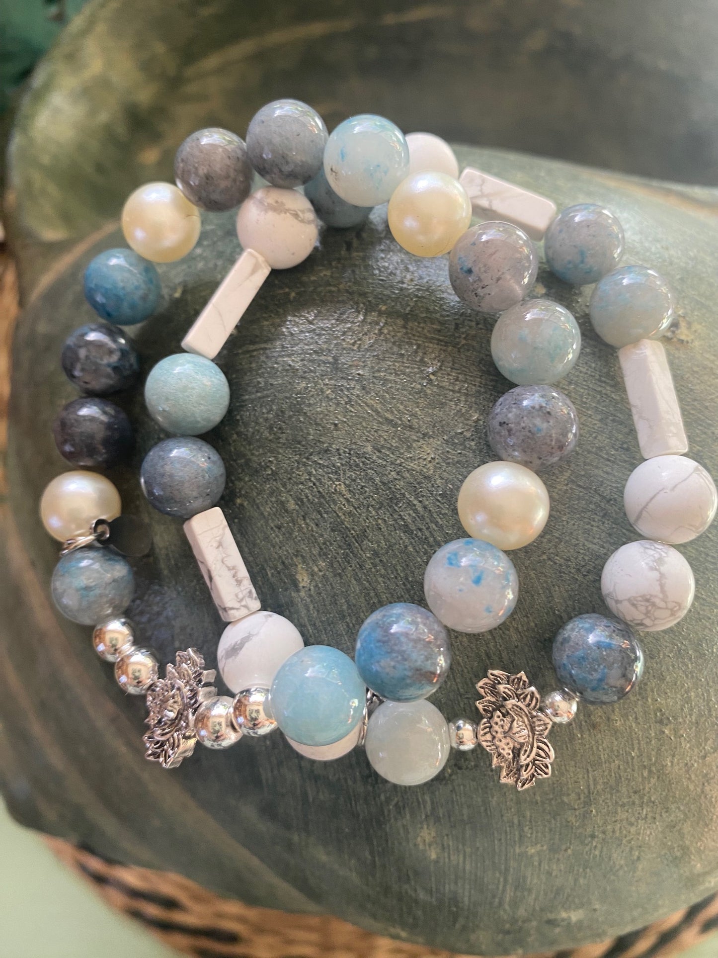 Lotus Amid Sky and Snow Bracelet