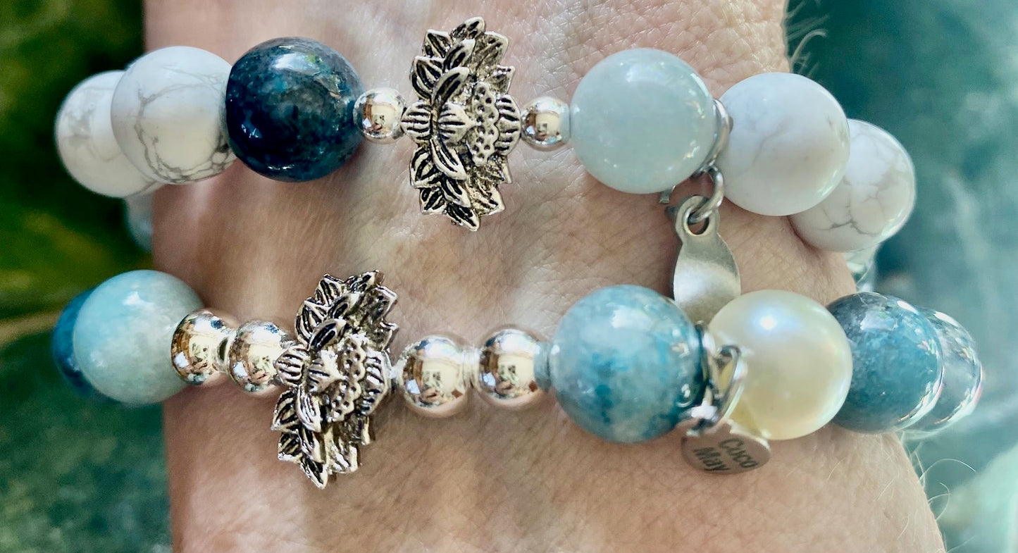 Lotus Amid Sky and Snow Bracelet