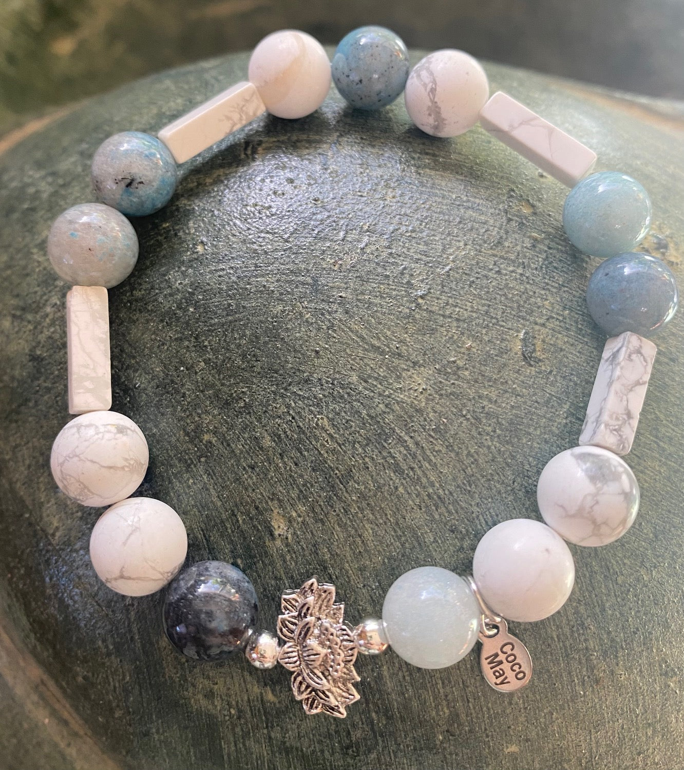 Lotus Amid Sky and Snow Bracelet