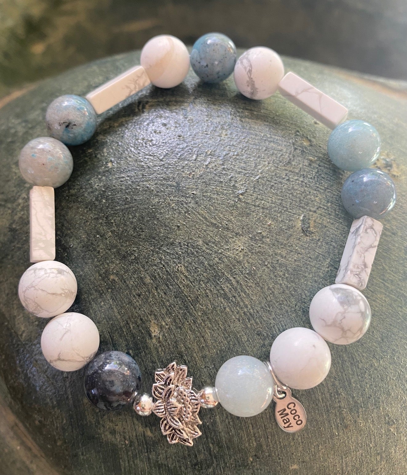 Lotus Amid Sky and Snow Bracelet