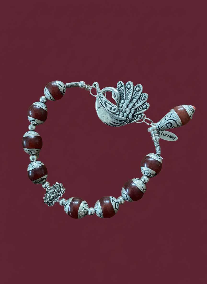 PEACOCK AND THE LOTUS BRACELET
