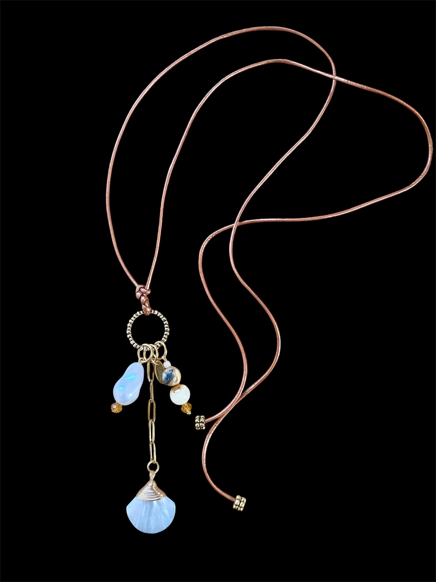 GOLDEN LIGHT--A CHARMS FOR THE EASY LIFE NECKLACE