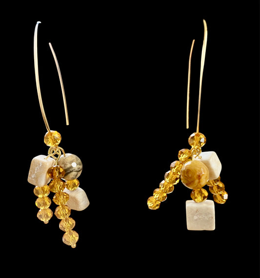 TOPAZ SUN & STONE DROP EARRINGS